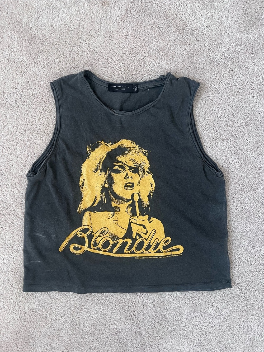 NWT Junk Food Clothing Black Cropped Blondie Graphic Tank XS